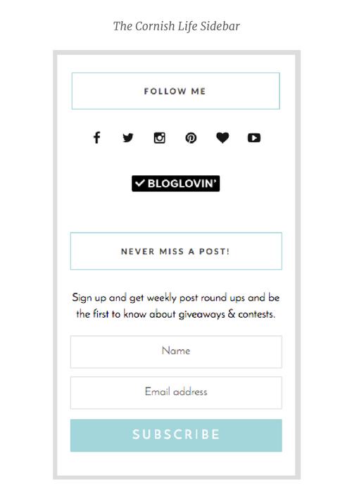 The Cornish Life sidebar