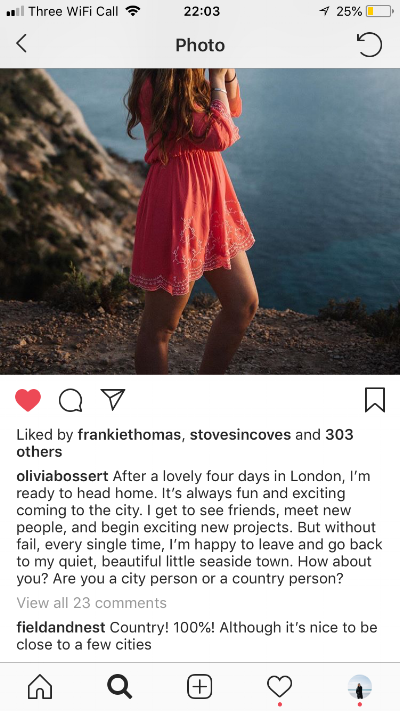 Engaging captions on Instagram