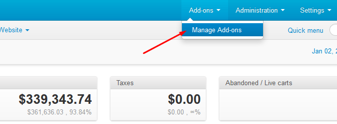 How to install a new CS-Cart or Multi-vendor add-on 1