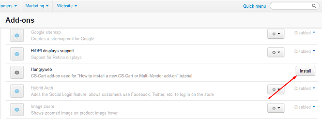 How to install a new CS-Cart or Multi-vendor add-on 2
