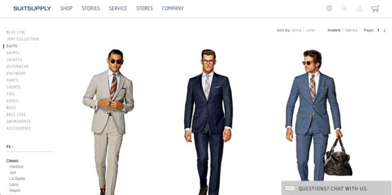 Suitsupply, which runs on Demandware, is an example of a great looking and functioning ecommerce website.