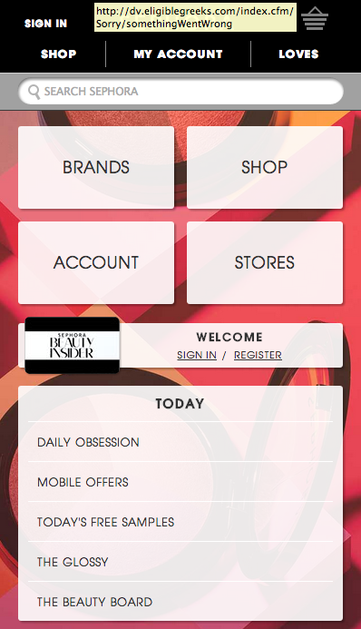 Sephora Mobile Website
